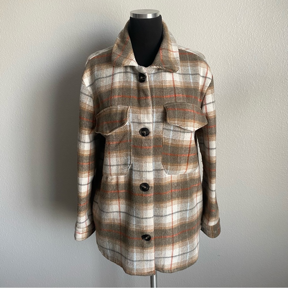 Miss Selfie Plaid Button Down Jacket